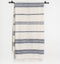 Aden Cotton Bath Towel - Natural w Navy