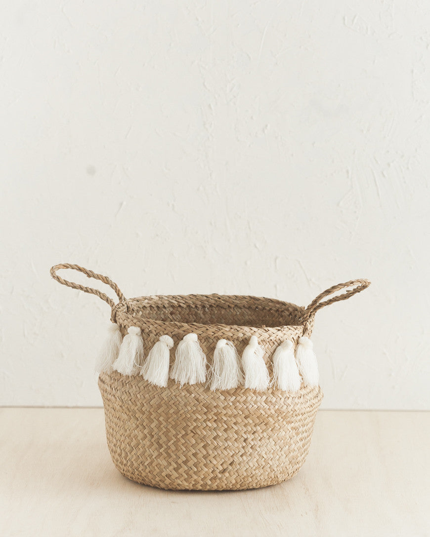 Tasseled Seagrass Basket